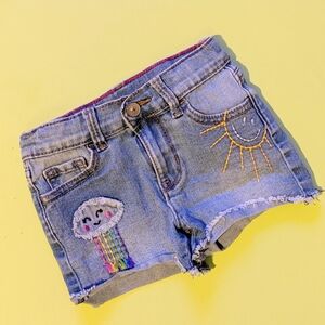 Kids Denim Shorts with Embroidered Designs